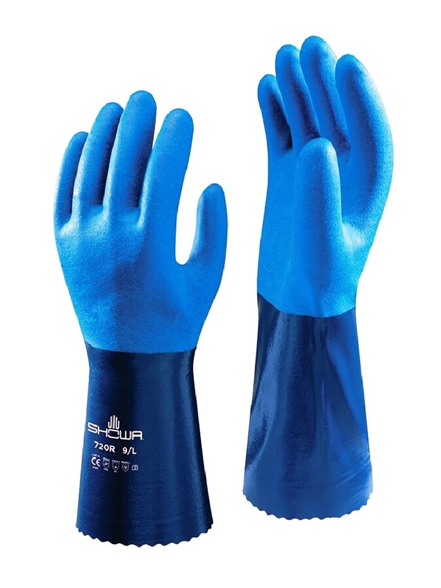 Mănuși protectie chimica din nitril SHOWA 720 R