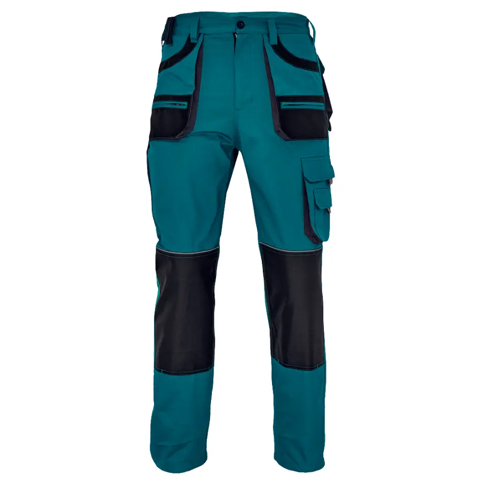 CARL Pantaloni bicolori, multi-buzunare Verde-Negru