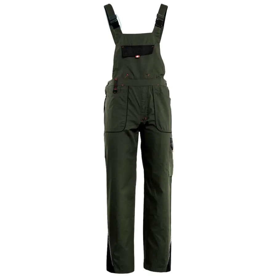 PRISMA Pantaloni cu pieptar Verde-Negru