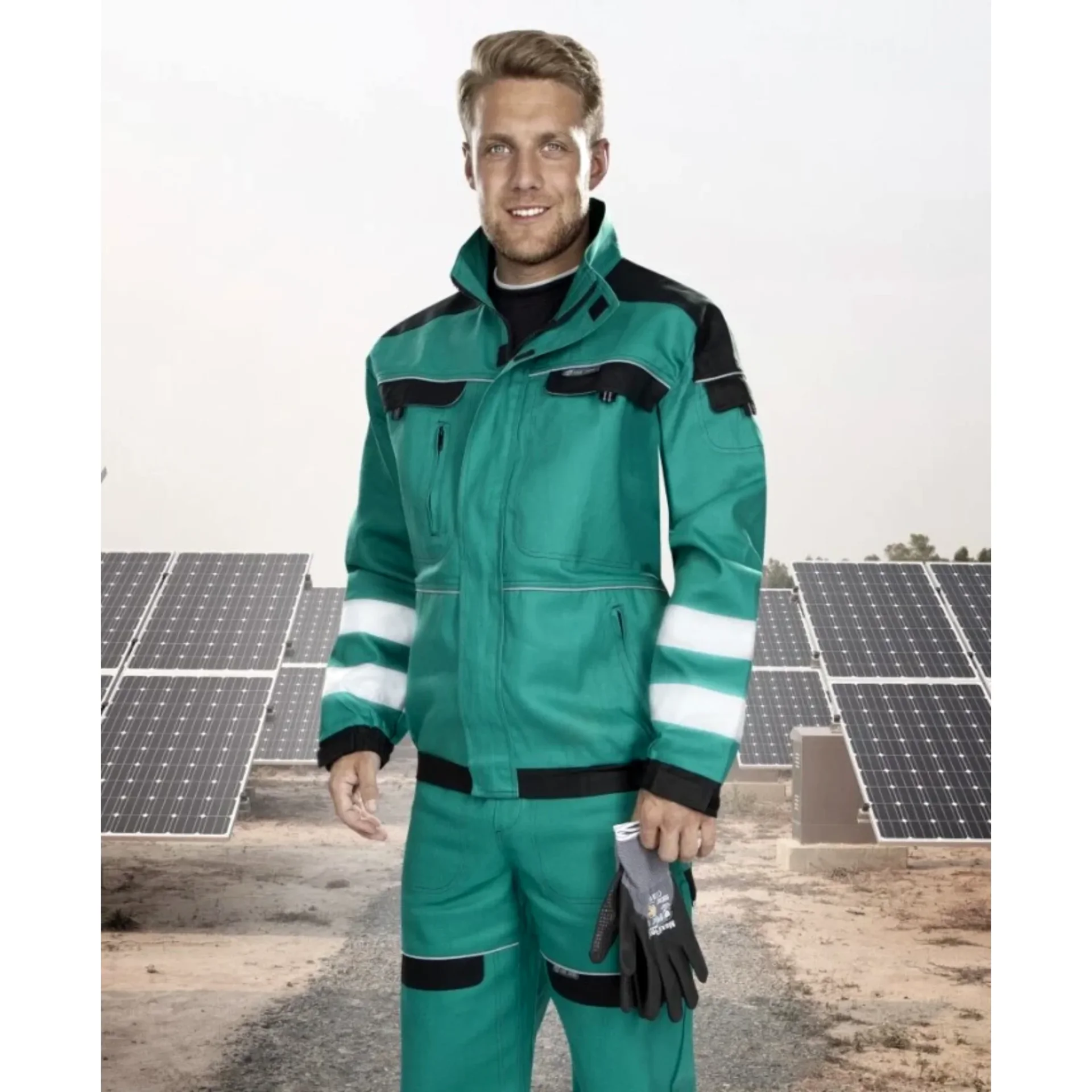 Bluză Lucru ARDON COOL TREND Bumbac 260g/m² | Reflectorizantă Verde-Negru