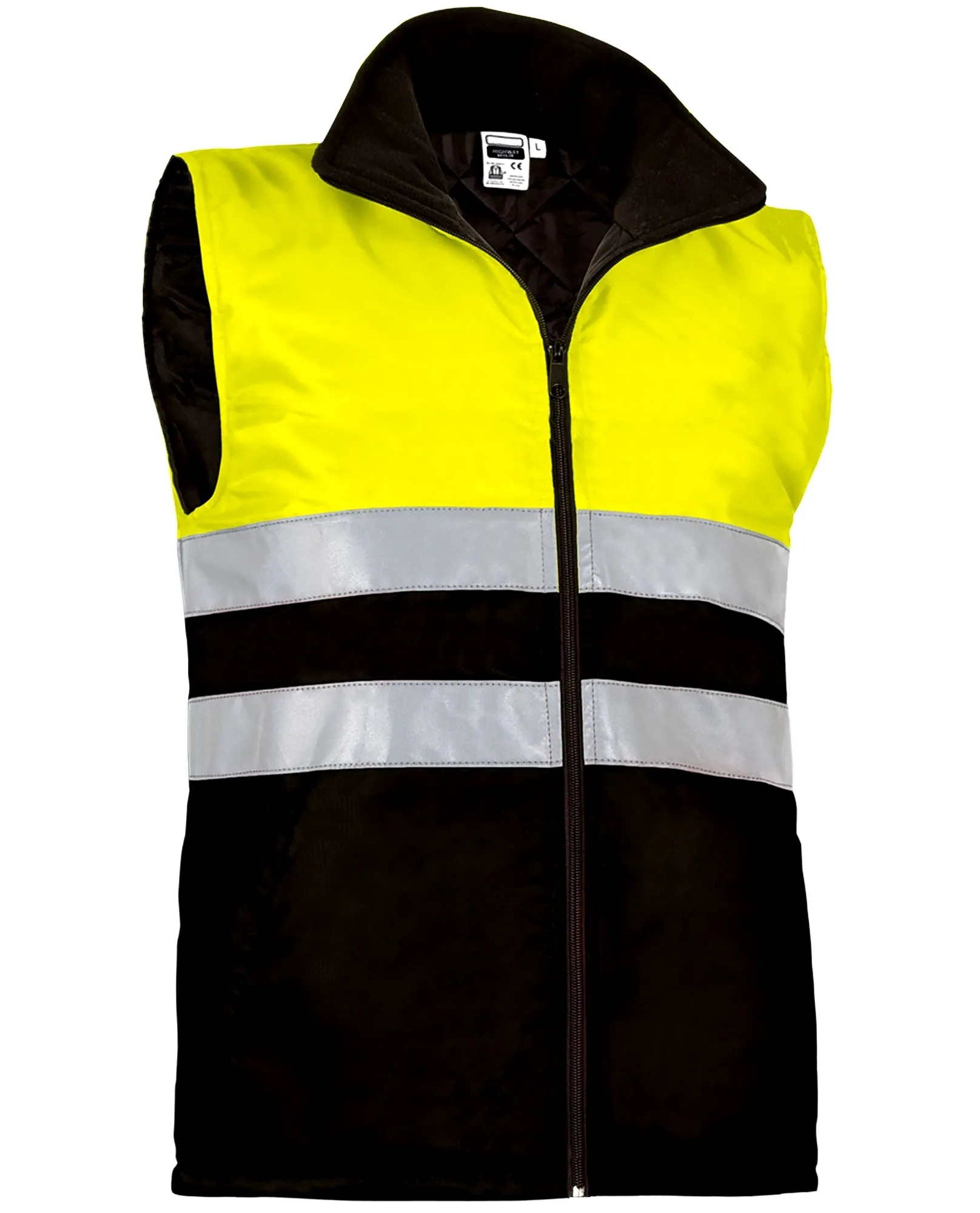 HIGHWAY HI-VIS VESTA Reflectorizanta, matlasata termic, impermeabila, Galben fluorescent-Negru