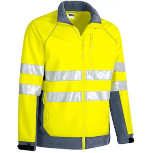 tacoma jacheta softshell reflectorizanta, hidrofugă, extratermica, galben fluorescent gri