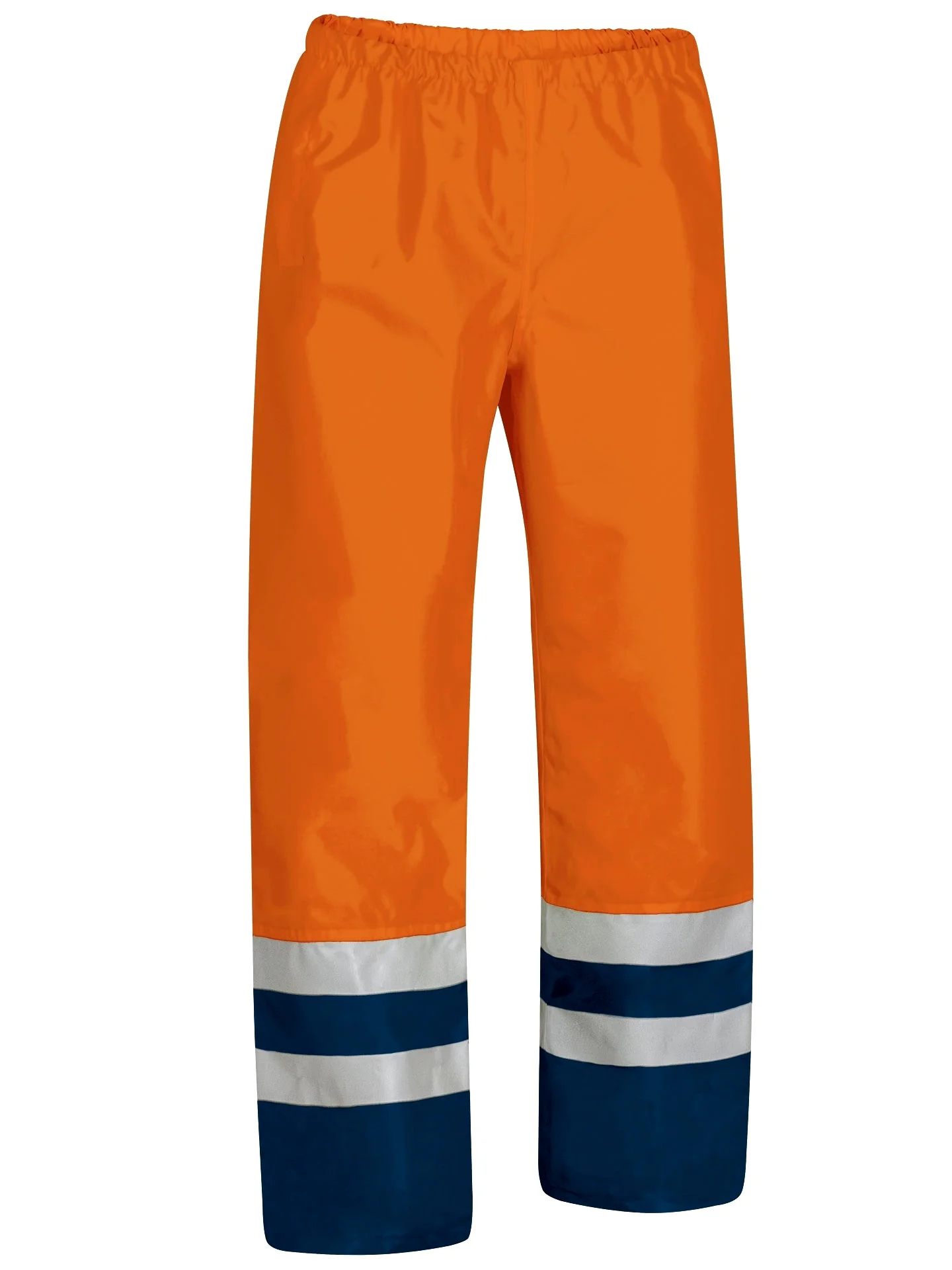 Pantalon Ploaie Matlasat NARVIK High-Vis Marcaj CE Oeko-Tex, impermeabili, Portocaliu fluorescent-Bleumarin orion
