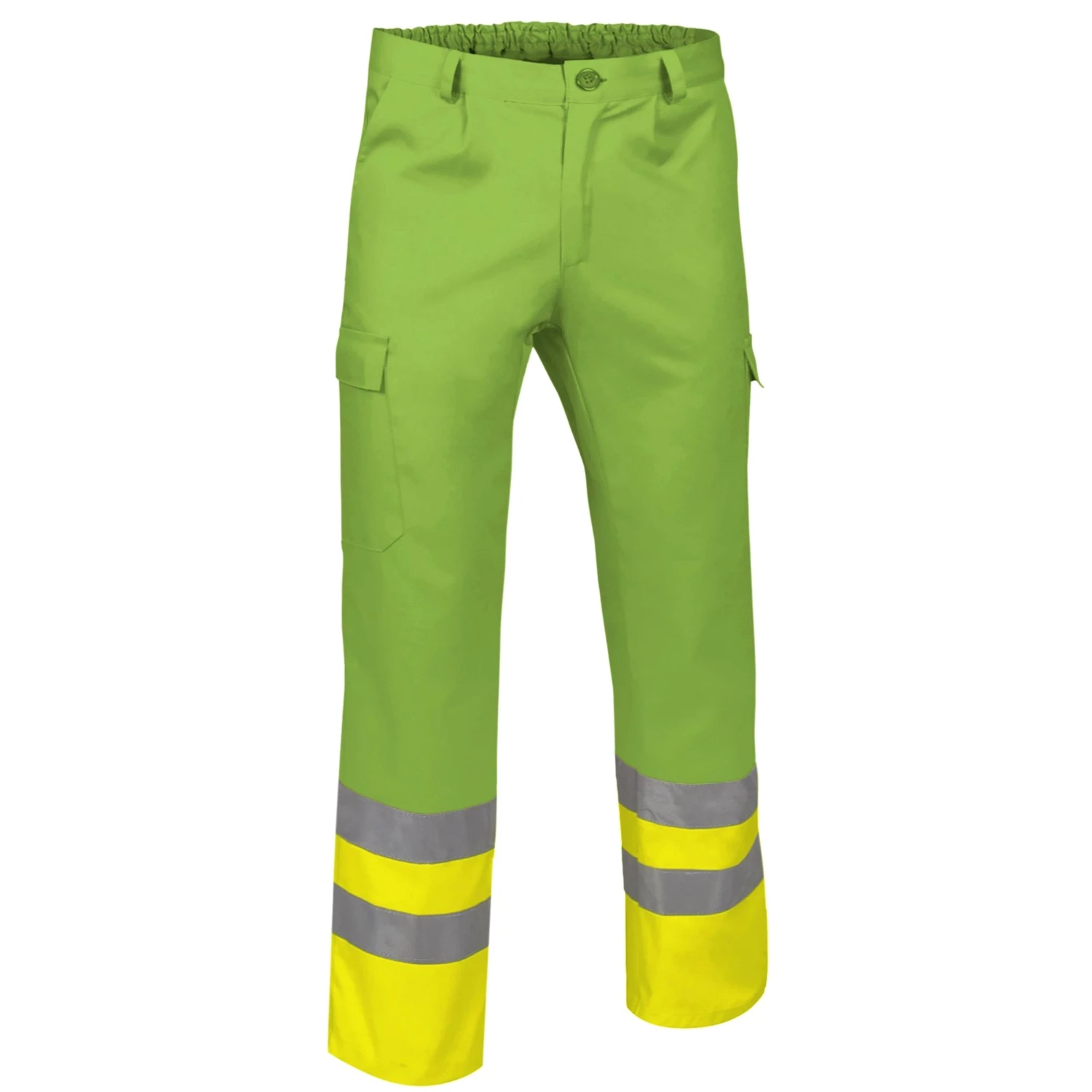 Pantaloni Reflectorizanți TRAIN – multibuzunare, bicolor, Galben fluorescent-Verde mar