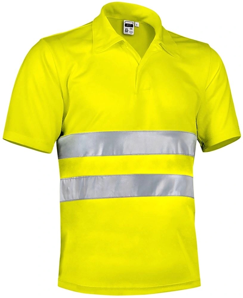 BUILD Tricou polo mânecă scurtă de Înaltă Vizibilitate, Galben