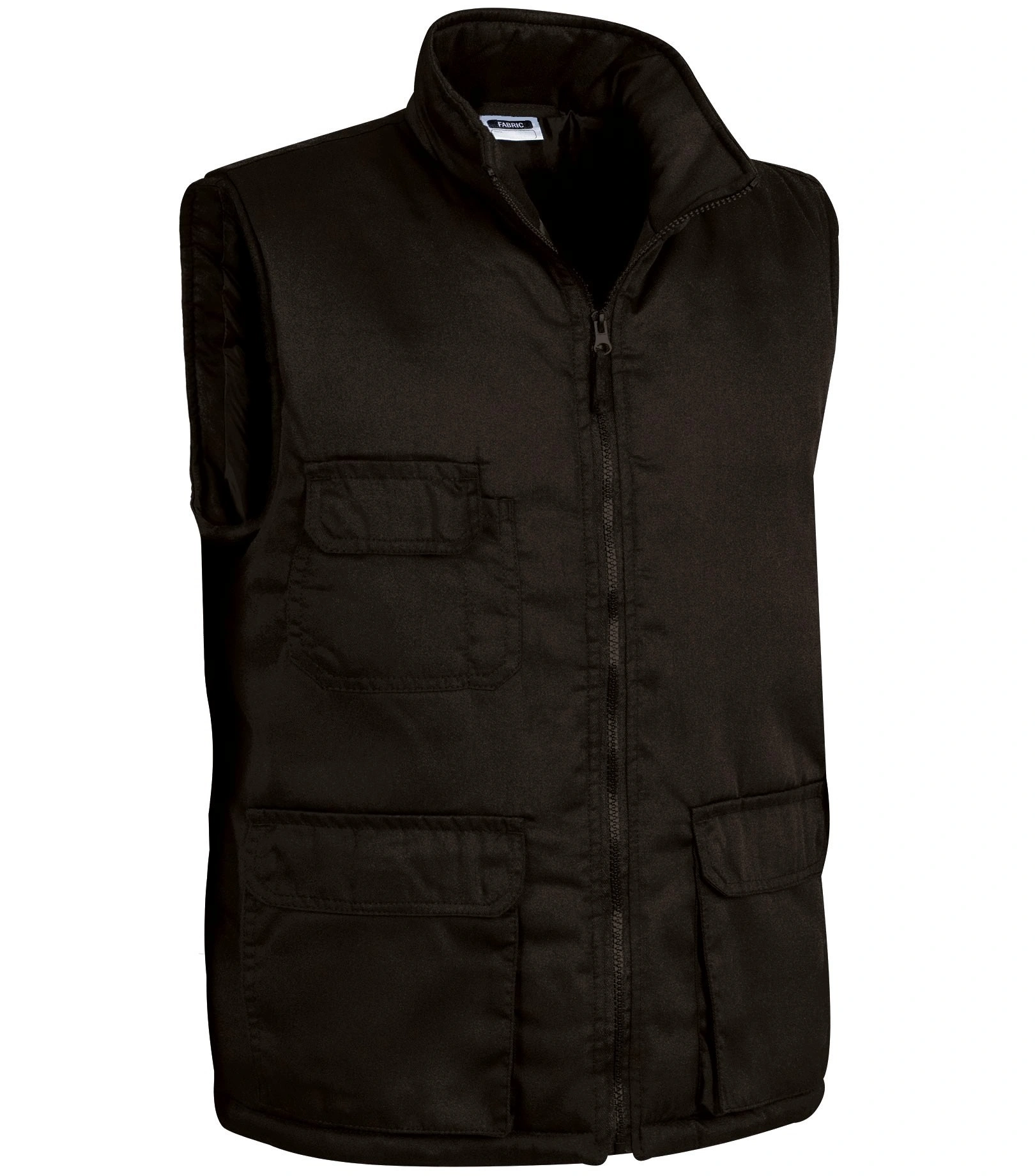 Vestă FABRIC Lucru Twill | Multi-buzunare | Vătuită 250g. Negru