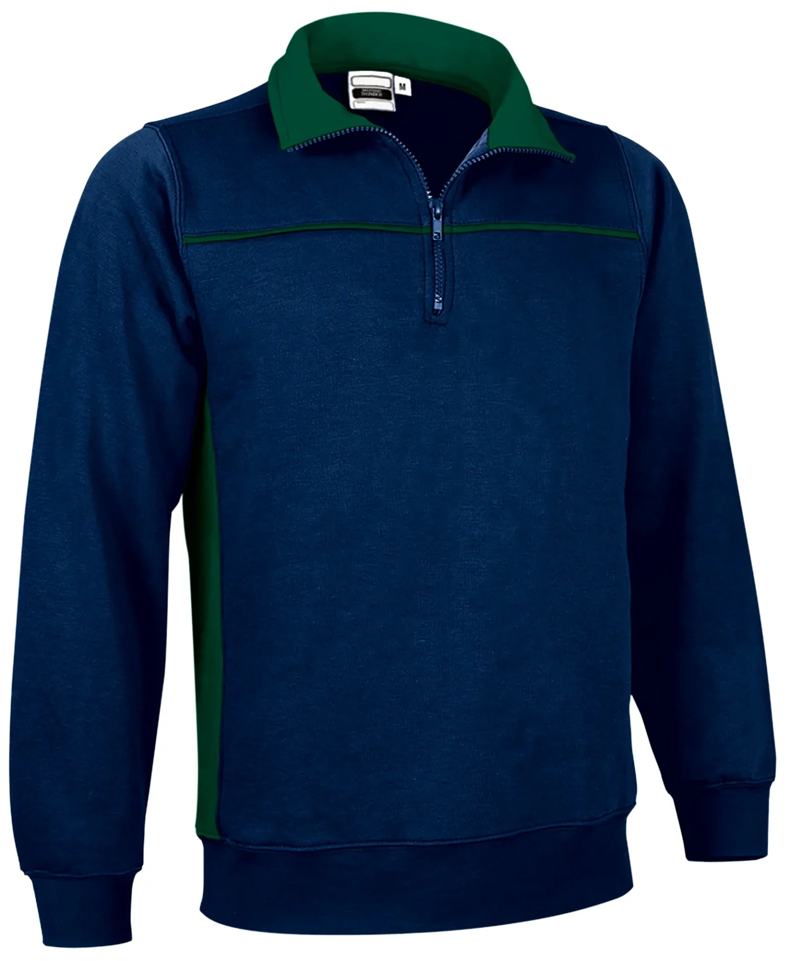 THUNDER Hanorac bicolor cu fermoar scurt Bleumarien orion-verde sticla
