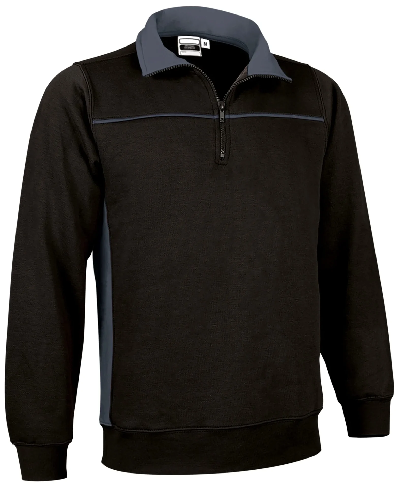 THUNDER Hanorac bicolor cu fermoar scurt Negru-gri