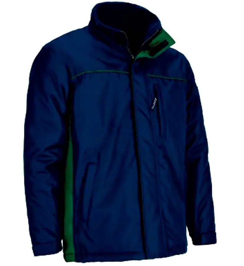 THUNDER Jachetă parka impermeabilă, bicolor, cu glugă ascunsă, Bleumarin-Verde kelly