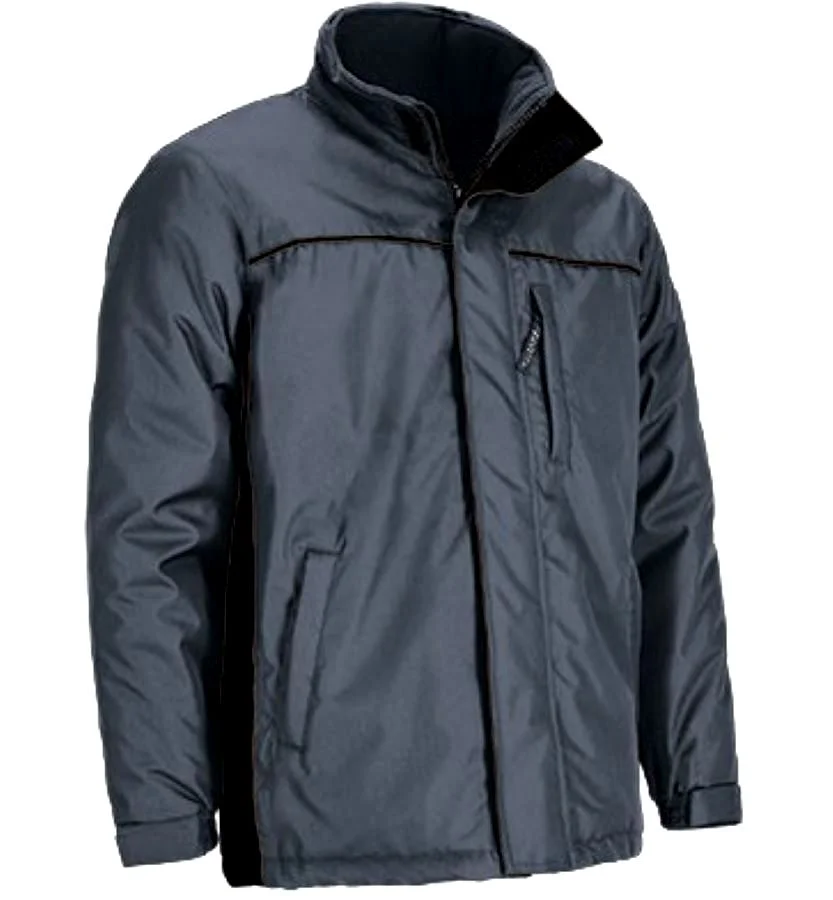 THUNDER Jachetă parka de lucru impermeabilă, bicolor, cu glugă ascunsă, Gri-Negru