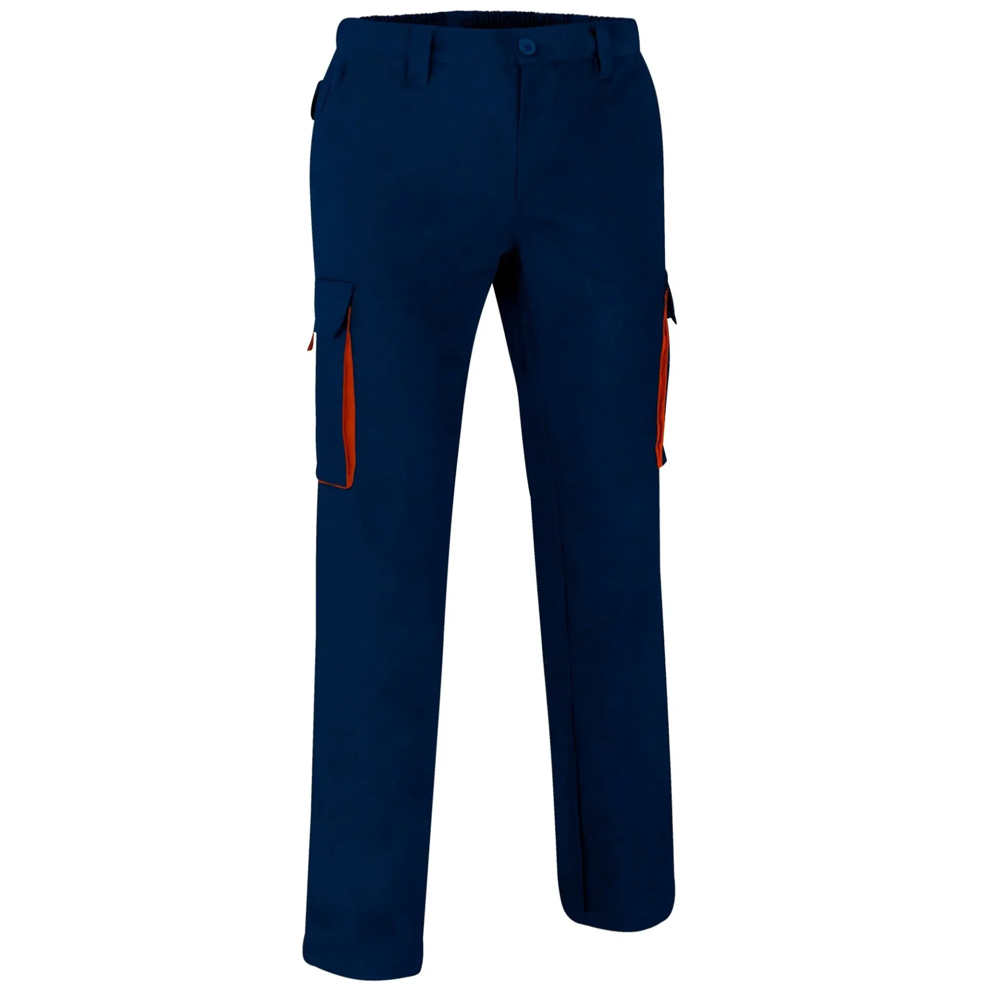 Pantaloni lucru bicolor Thunder multi-buzunare | Twill 250g/mp Bleumarin-Portocaliu