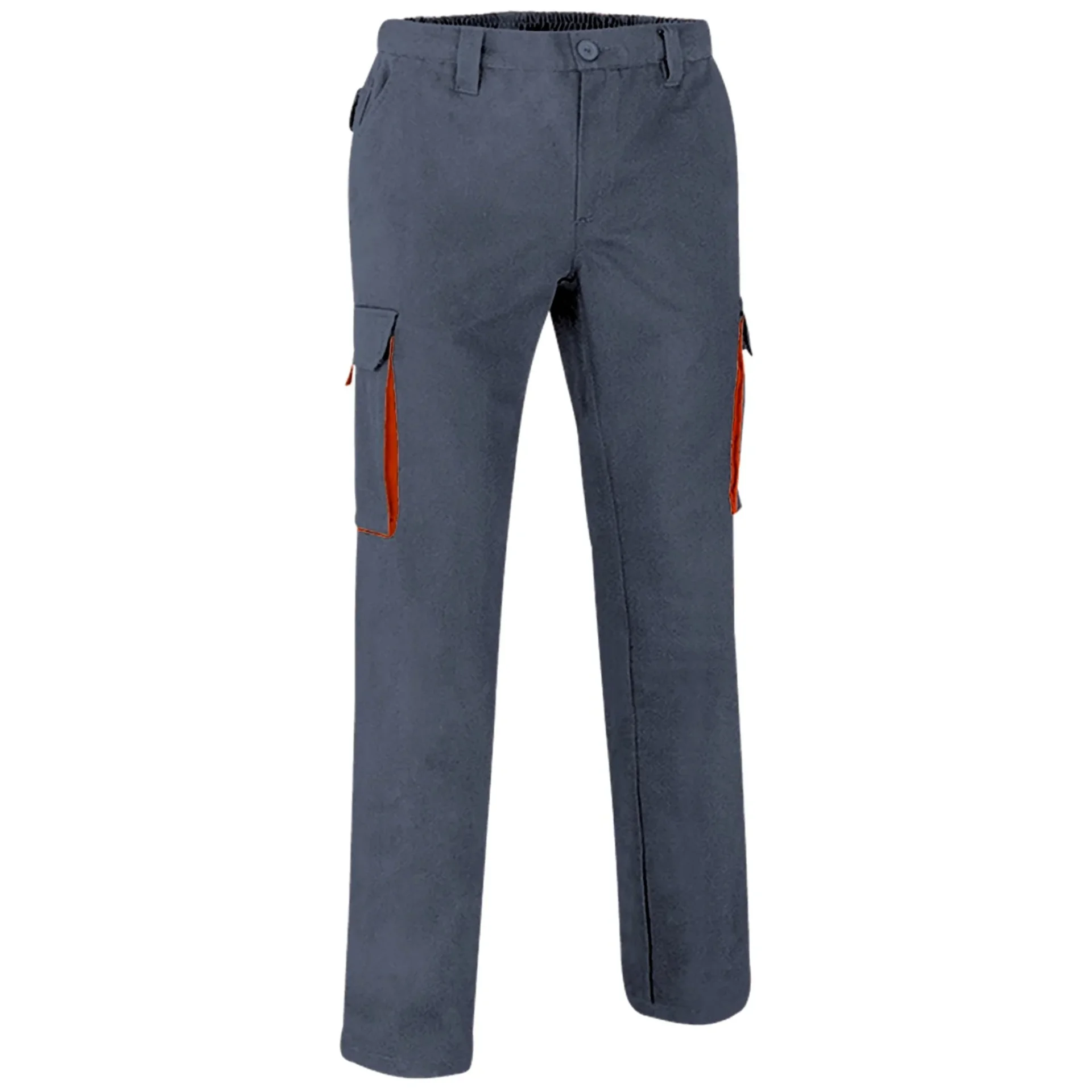 Pantaloni lucru bicolor Thunder multi-buzunare | Twill 250g /mp, Gri-Portocaliu