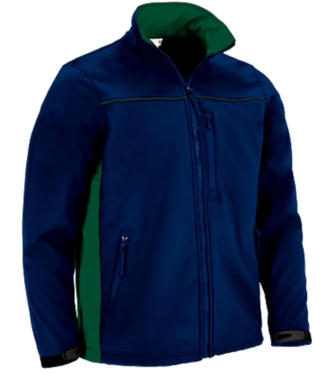 Jachetă Softshell Thunder | 20 Combinații Bicolore | 350g Bleumarin-Verde sticla