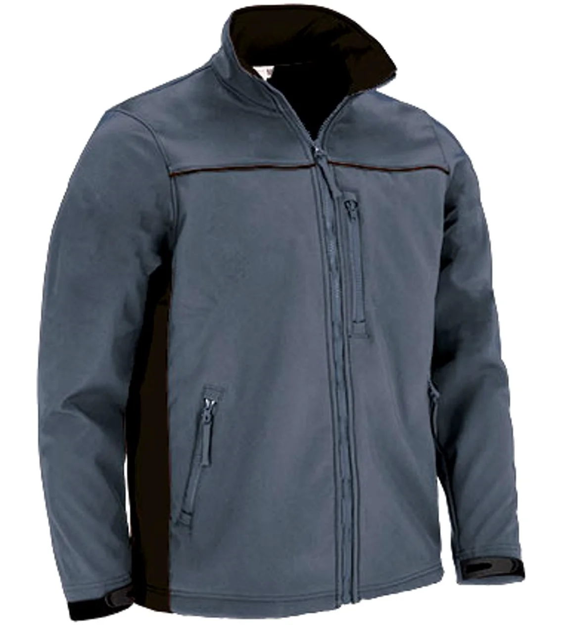 THUNDER Jachetă softshell bicolor cu trei buzunare, Gri-Negru