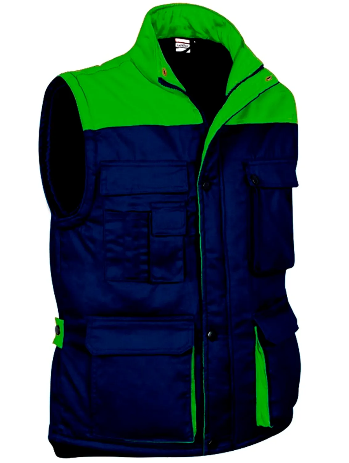 THUNDER Vestă matlasata termic, multi-buzunare, bicolora, Bleumarin-Verde mar