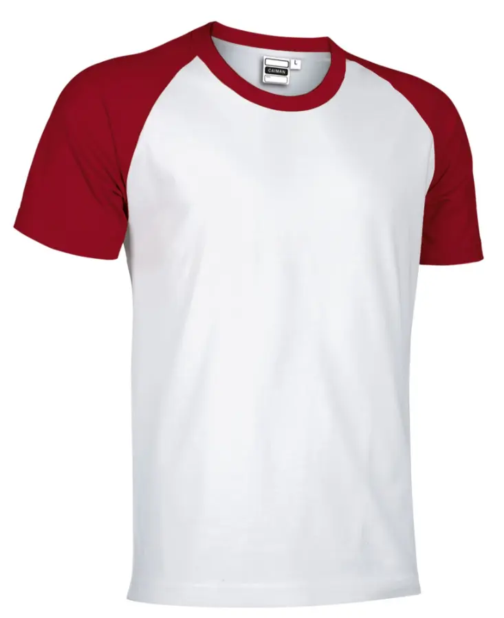 CAIMAN Tricou bicolor Alb-Rosu loto