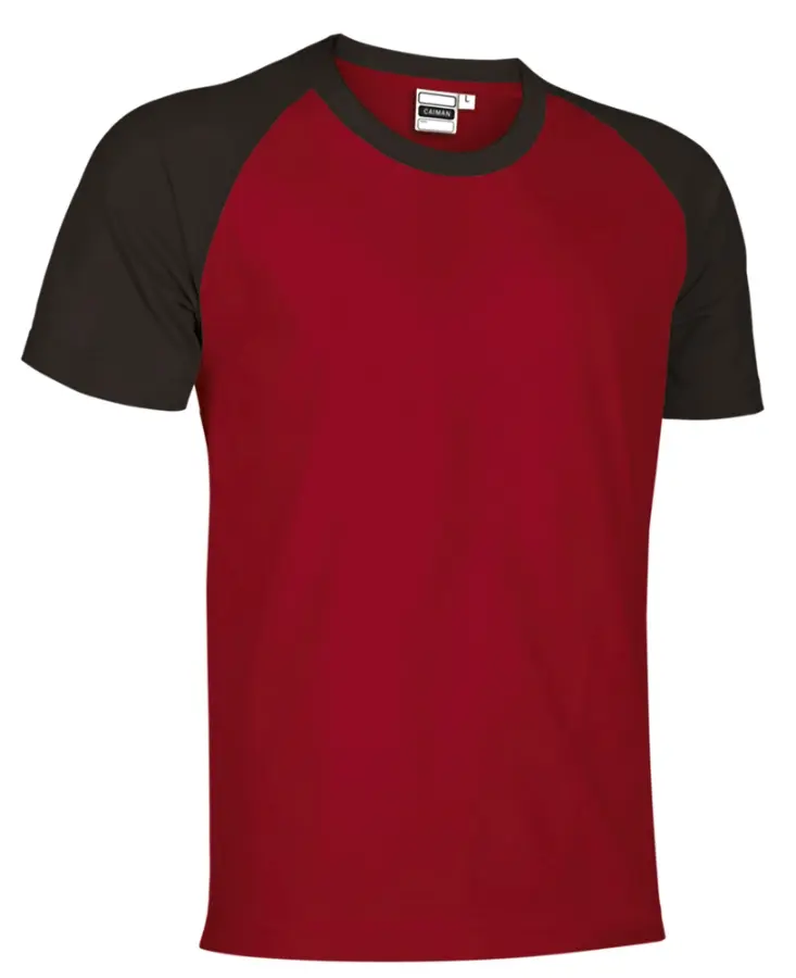 CAIMAN Tricou bicolor Rosu lotus -Negru