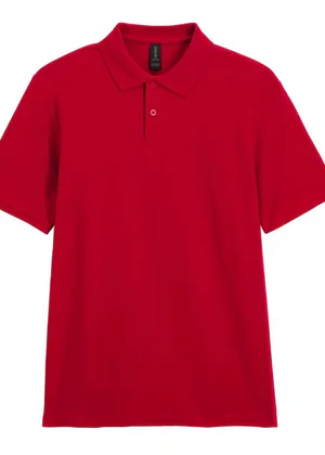Tricou Polo Unisex GILDAN 64800 Softstyle 170g - 100% Bumbac Ring Spun Double Piqué, Rosu cheery