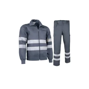 mirca drill costum tercot cu benzi reflectorizante gri