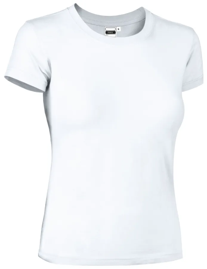 Tricou Damă PARIS 100% Bumbac 160 g Ring Spun | Fit Cambrat Alb