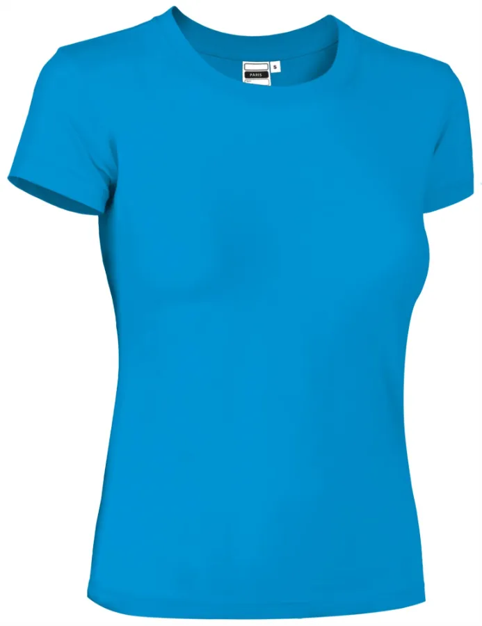 Tricou Damă PARIS 100% Bumbac 160 g Ring Spun | Fit Cambrat Albastru tropical