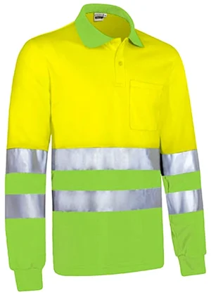 SNAKE Tricou polo termic de Înaltă Vizibilitate ML Galben-Verde mar