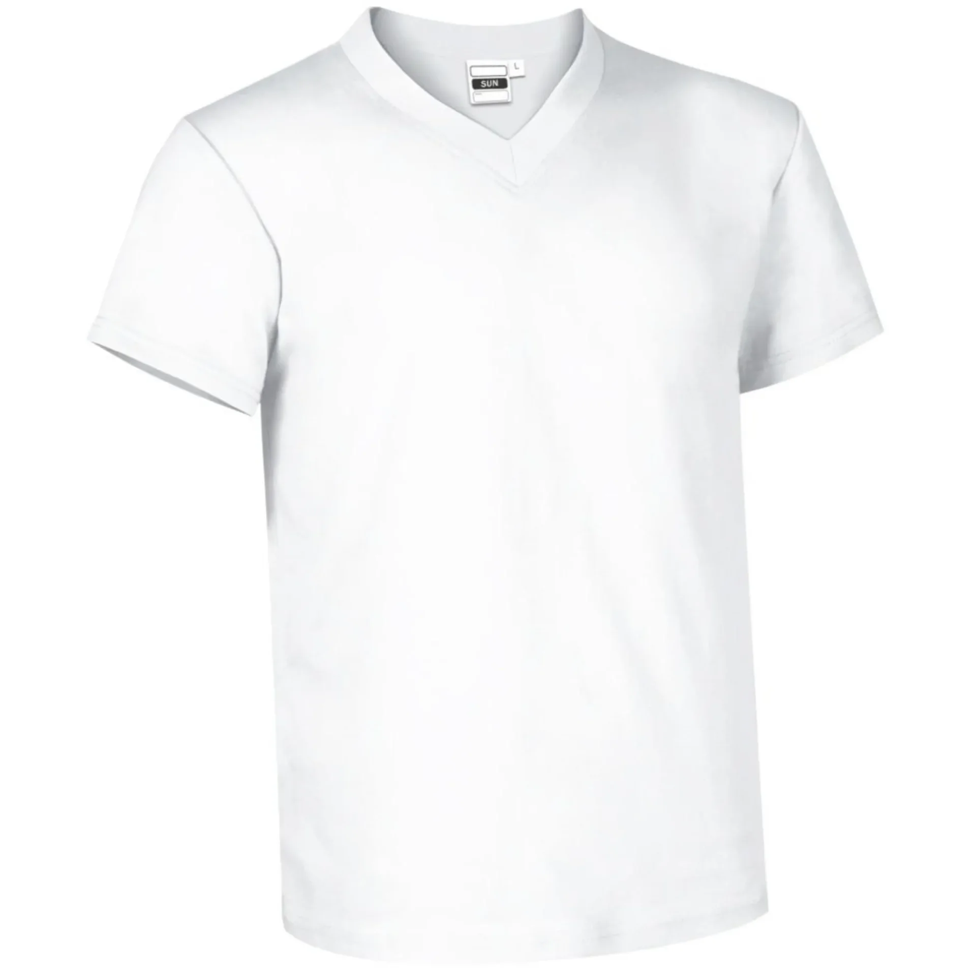SUN  V-neck 160g Tricou Bumbac Alb