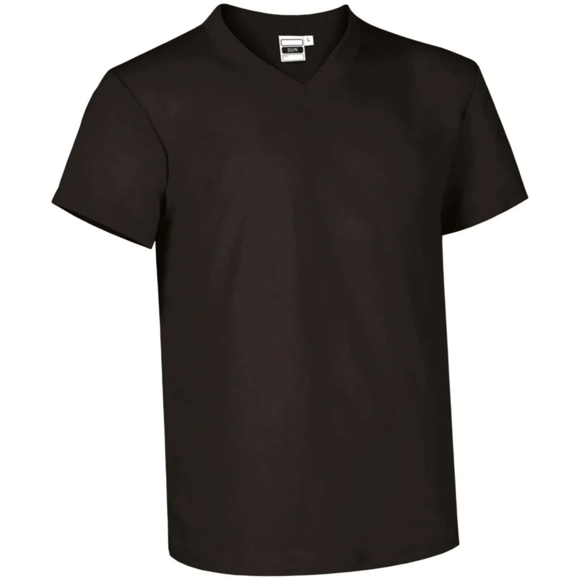 SUN  V-neck 160g Tricou Bumbac Negru