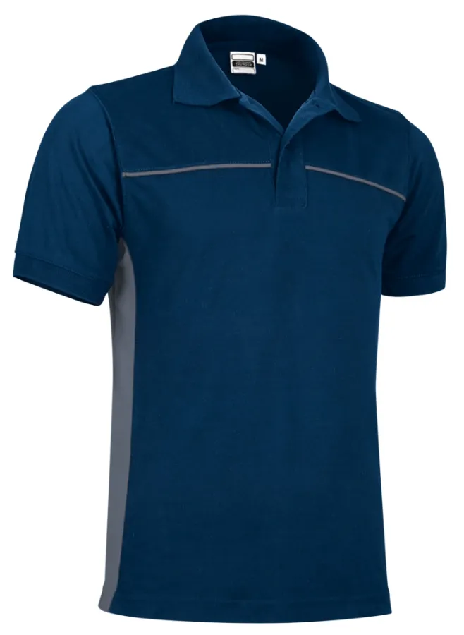 Tricou Polo THUNDER Bicolor bbc/Pe 220g, Premium CE Oeko-Tex, Bleumarin orion-Gri