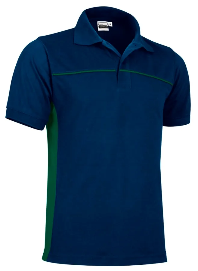 Tricou Polo THUNDER Bicolor bbc/Pe 220g, Premium CE Oeko-Tex, Bleumarin orion-Verde sticla