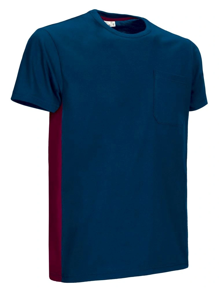 THUNDER Tricou bicolor cu buzunar Bleumarin orion-Grena mahon