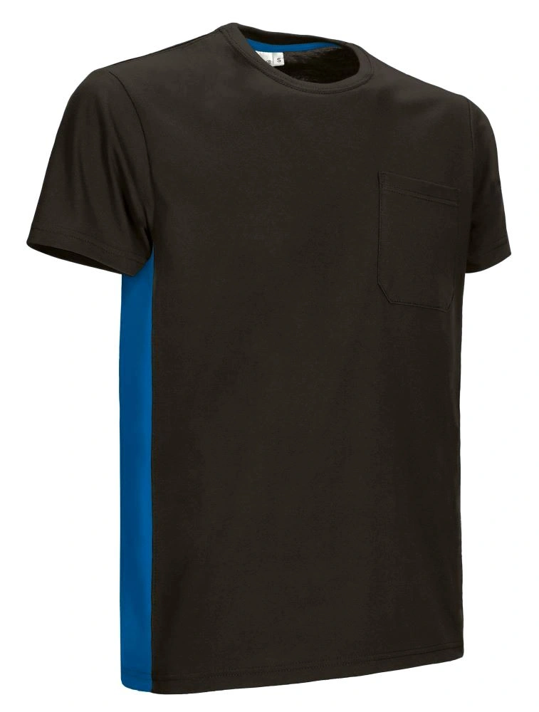 THUNDER Tricou bicolor cu buzunar Negru-Albastru royal