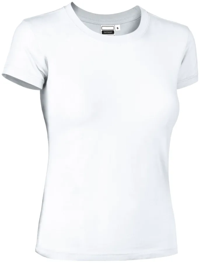 Tricou Damă TIFFANY Bumbac 95%/Elastan 5% 190g | Fit Cambrat Casual Alb
