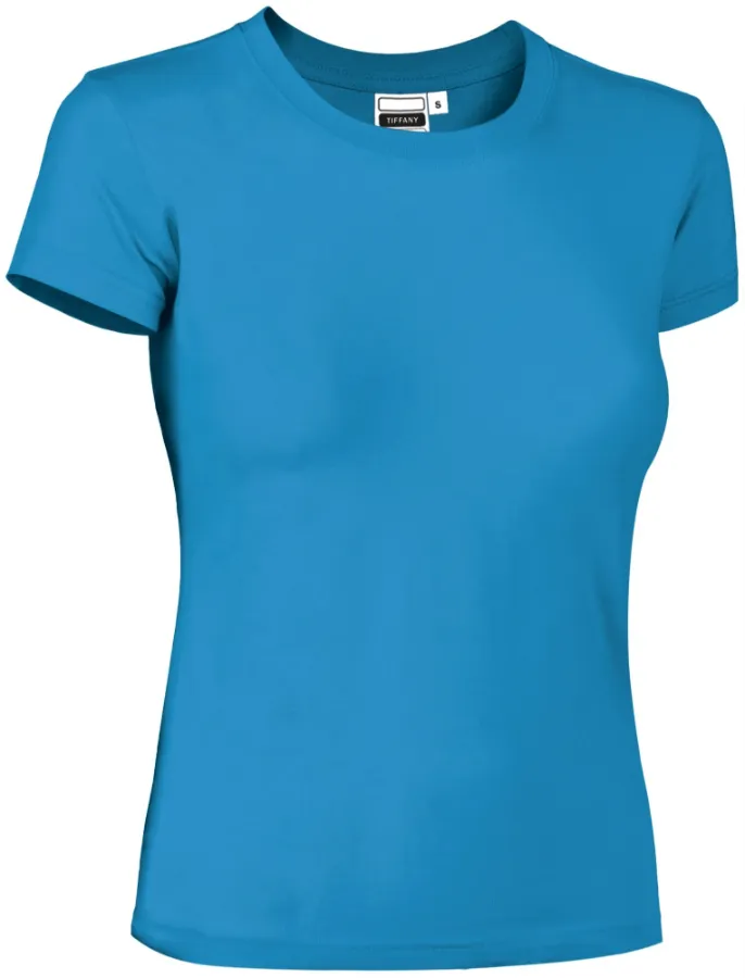 Tricou Damă TIFFANY Bumbac 95%/Elastan 5% 190g | Fit Cambrat Casual Albastru tropical