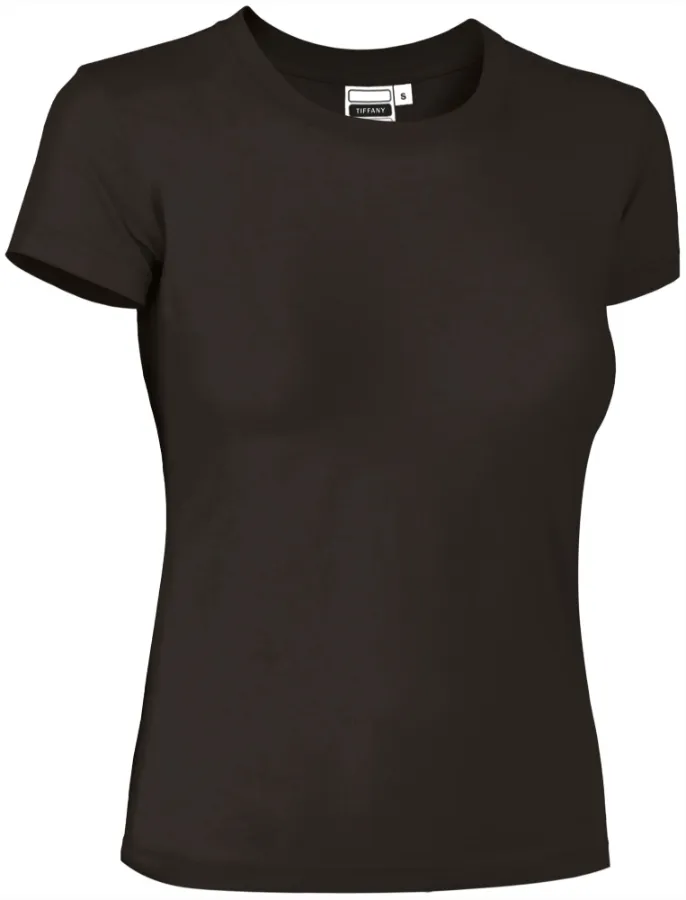 Tricou Damă TIFFANY Bumbac 95%/Elastan 5% 190g | Fit Cambrat Casual Negru