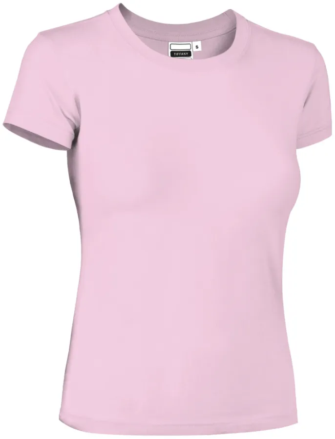 Tricou Damă TIFFANY Bumbac 95%/Elastan 5% 190g | Fit Cambrat Casual Roz deschis