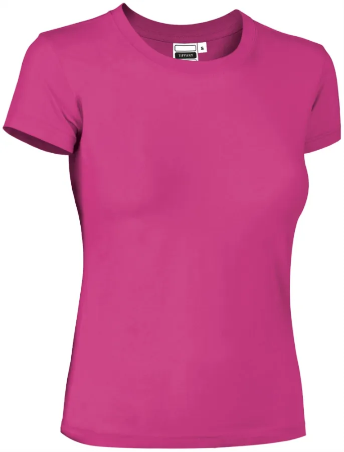 Tricou Damă TIFFANY Bumbac 95%/Elastan 5% 190g | Fit Cambrat Casual Roz magenta
