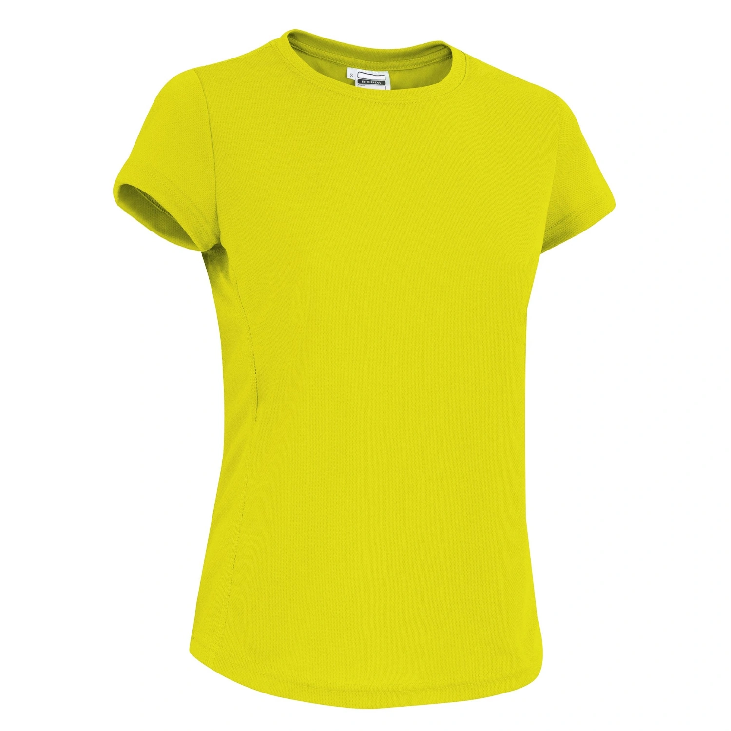 Tricou Tehnic Damă BRENDA Pe 100% 145g - Respirabil Bird-Eye | Fit Sport Galben fluorescent