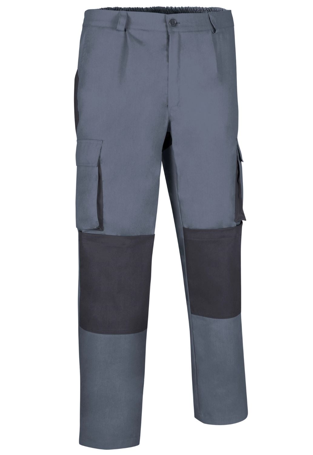 DARKO Pantaloni multi buzunare, cu design bicolor si tricolor Gri-Gri inchis