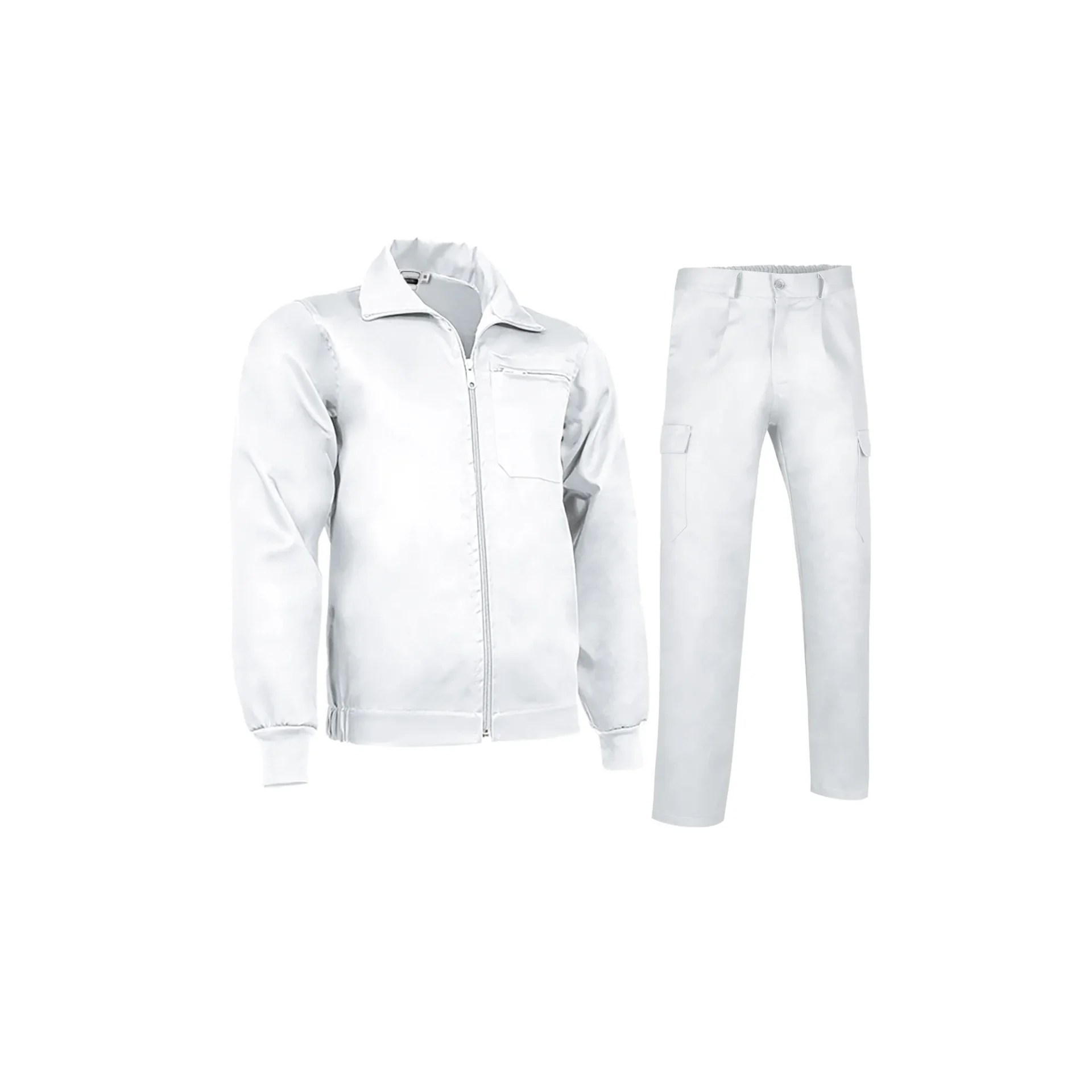 Costum de Lucru, Jacheta si Pantaloni, material durabil: bumbac+pe, twill Galen-Caster Alb