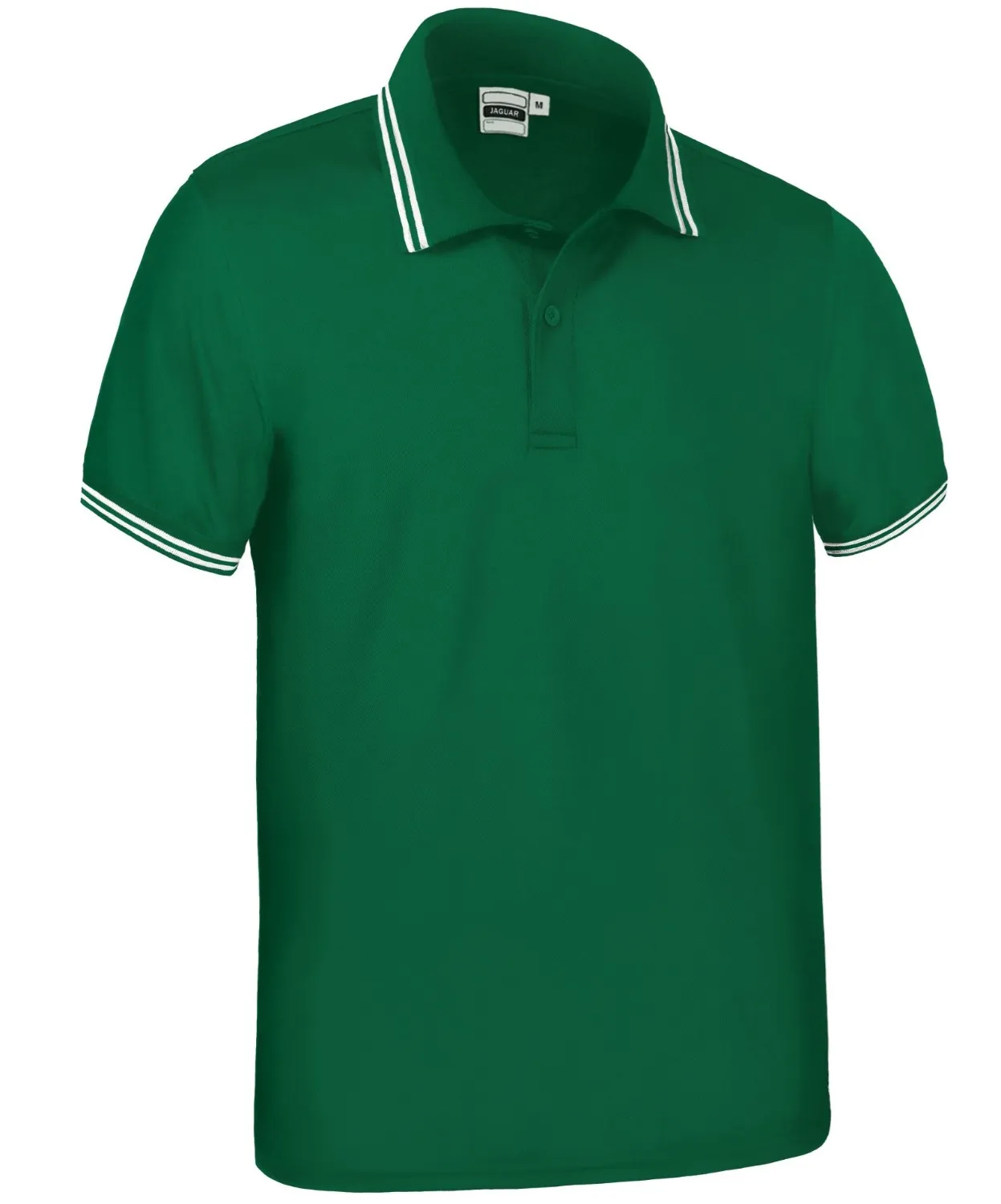 JAGUAR Tricou polo tehnic design cu dungi contrast Verde kelly-Alb