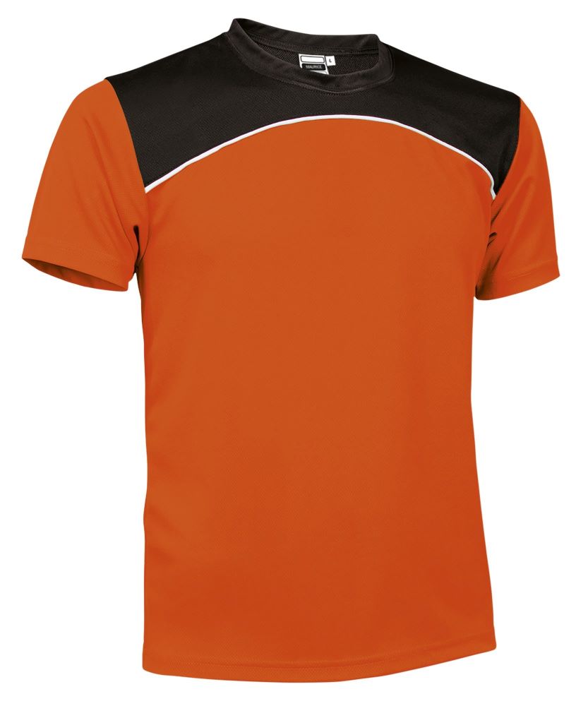MAURICE Tricou sport tehnic bicolor Portocaliu fluorescent-Negru