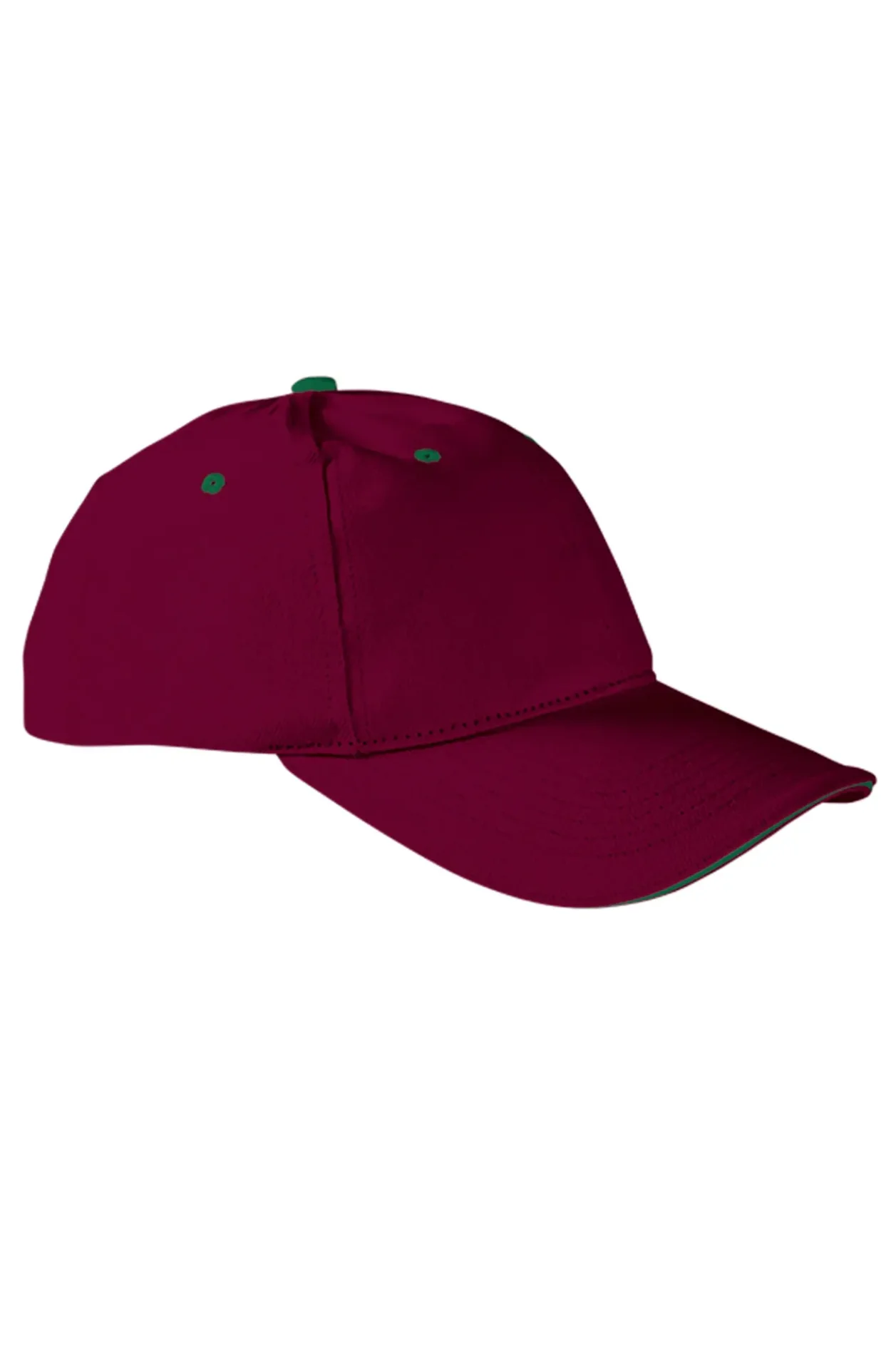 SANDWICH Șapcă tip baseball bumbac 270 Grena mahon-Verde kelly
