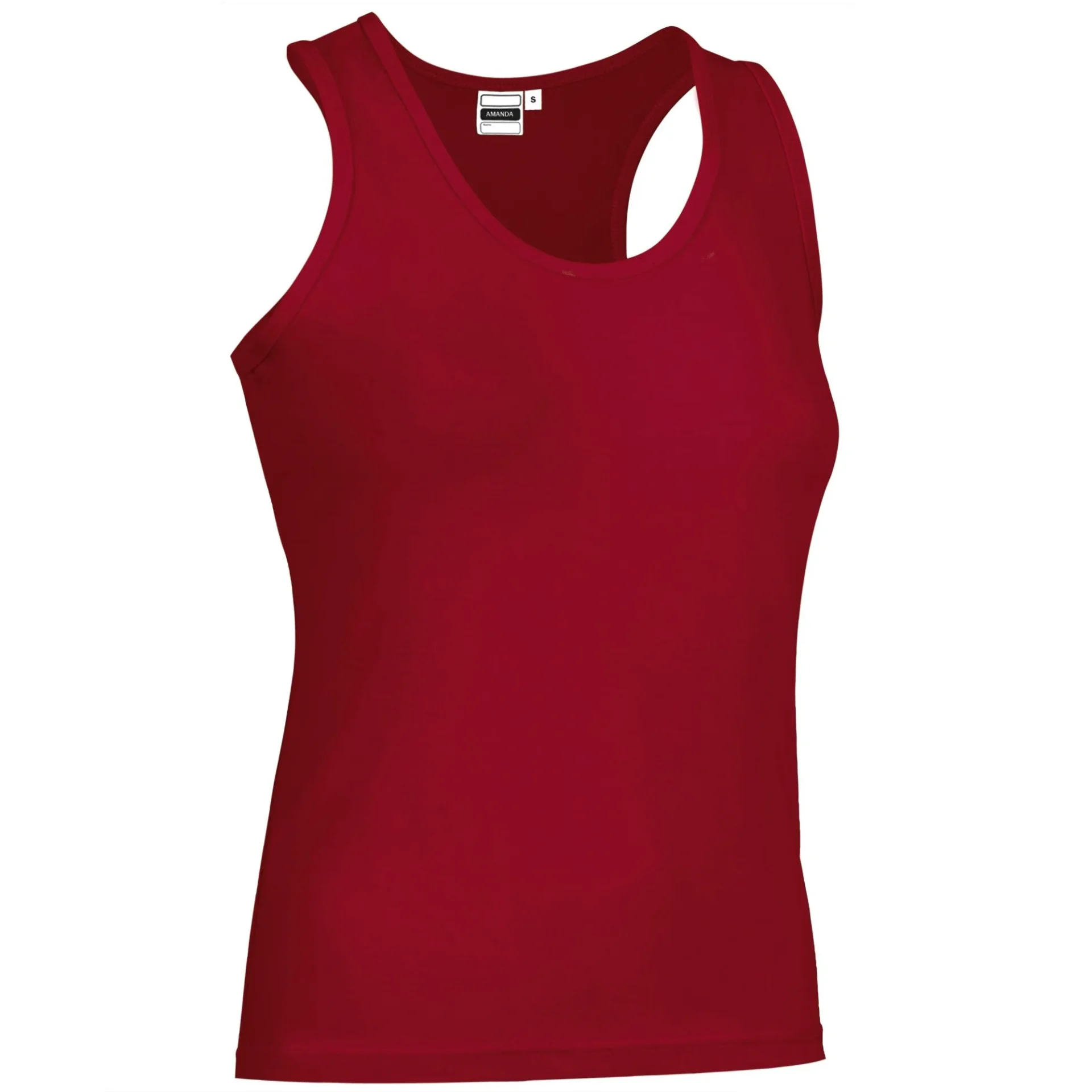 Maiou Damă AMANDA Bumbac 95%/ Elastan 5% 190g | Fit Cambrat Casual Rosu loto