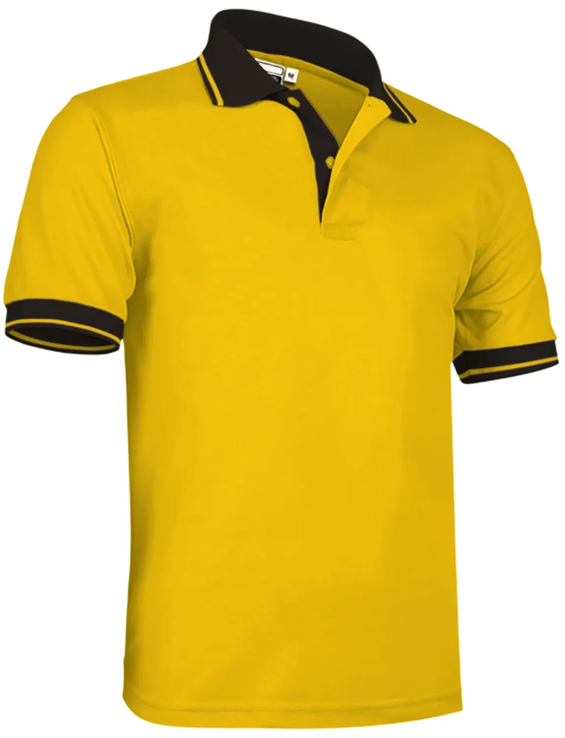 Tricou Polo COMBI Culori contrast, Premium Bumbac 100% 220g Galben-Negru