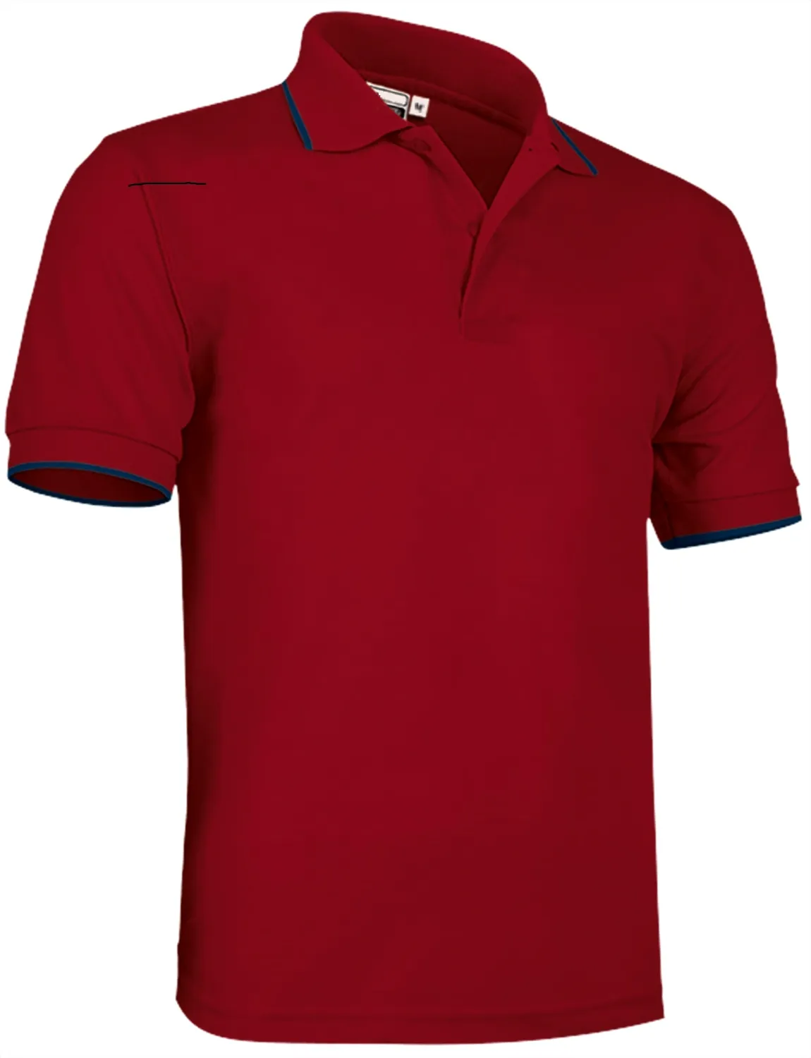 Tricou Polo COMBI Culori contrast, Premium Bumbac 100% 220g Rosu-Bleumarin orion