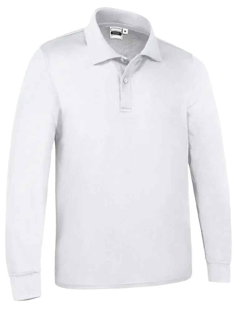 DARWIN Tricou polo tehnic cu mânecă lungă si efect termic Alb
