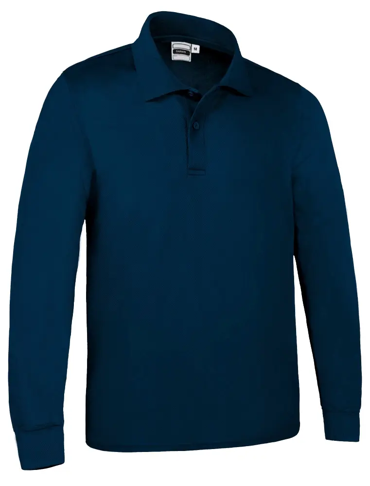 DARWIN Tricou polo tehnic cu mânecă lungă si efect termic Bleumarin