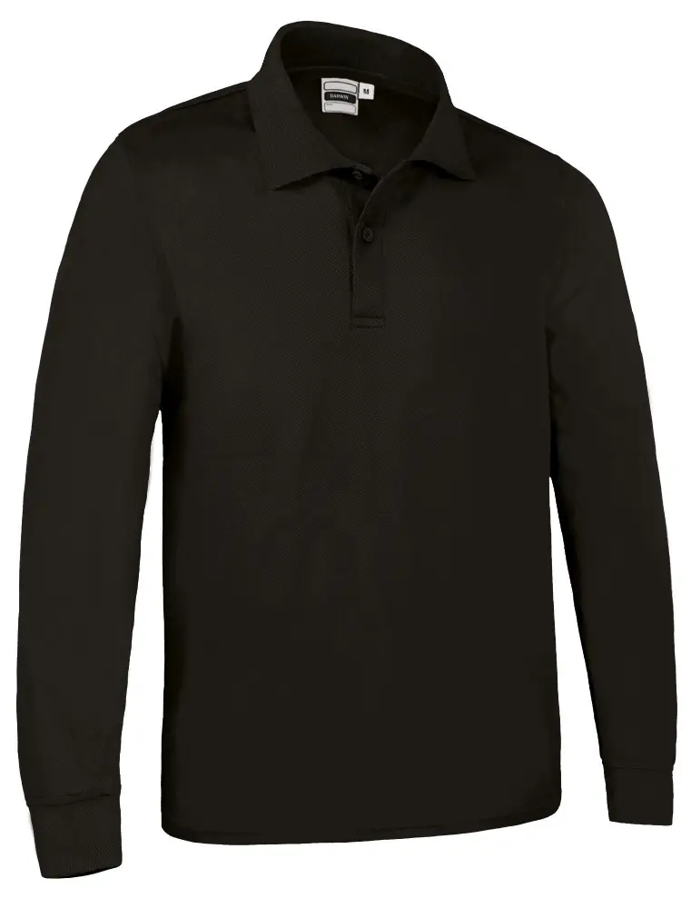 DARWIN Tricou polo tehnic cu mânecă lungă si efect termic Negru