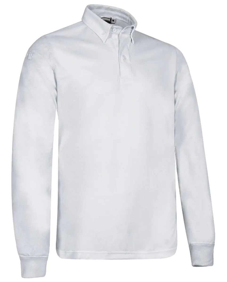 KRITAN Tricou polo tehnic mânecă lungă, cu efect termic Alb